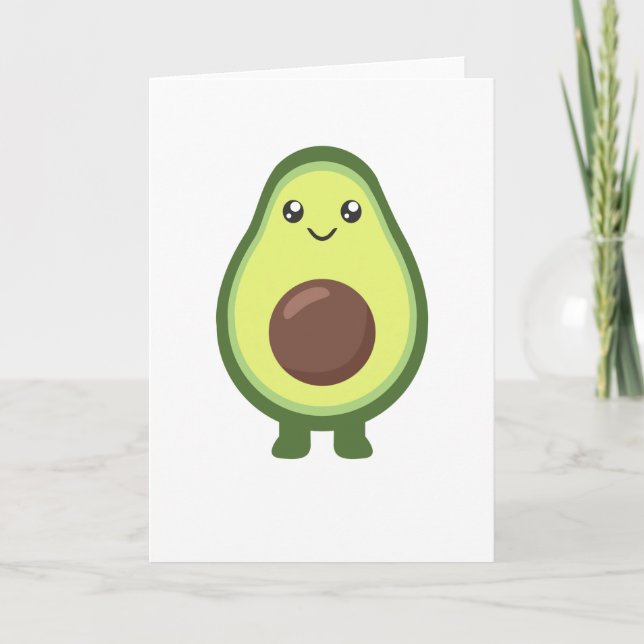 Tarjeta Aguacate Kawaii Come Dulce Aguacates (Anverso)