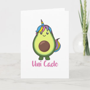Tarjeta Aguacate unicornio Funny Aguacates Unicornio Uni C