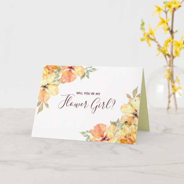 Tarjeta Aguamarina de Rosa Amarilla ¿Serás Mi Dama de Flor (flor amarilla)