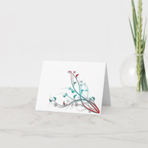 Tarjeta Aguamarina y Notecard rojo