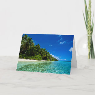 Tarjeta Aguas Azules De Una Playa Tropical
