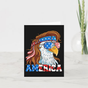Tarjeta Águila 4 de Julio Mullet Bandera Americana Patriot