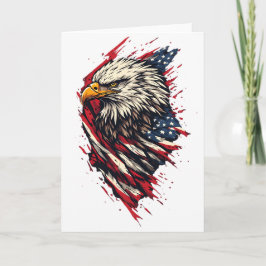 Tarjeta Águila Americana Patriótica Vintage 4 de Julio