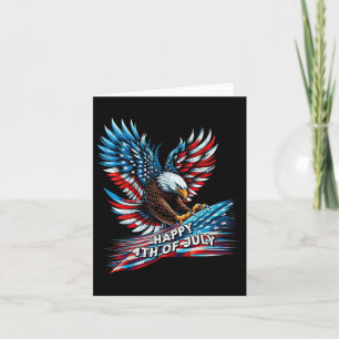 Tarjeta Águila Calva Americana Vintage Feliz 4 De Julio Te