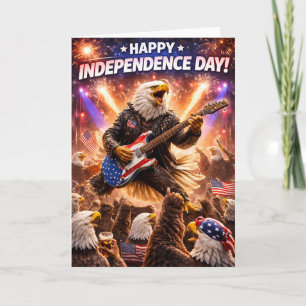 Tarjeta Águila calva de Rockstar feliz Día de la Independe
