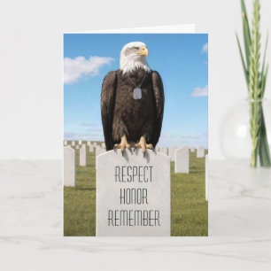 Tarjeta Águila calva del Día de los Caídos con placas de i