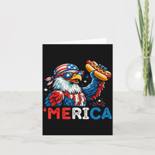 Tarjeta Águila calva divertida Merica Hotdog Patriótico 4