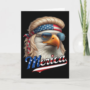 Tarjeta Águila calva Merica 4 de julio Águila Rubio Peinad