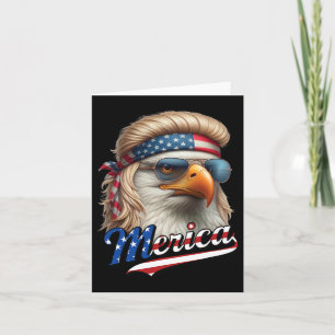 Tarjeta Águila calva Merica 4 de julio Águila Rubio Peinad
