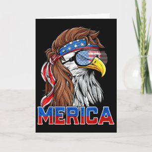 Tarjeta Águila Calva Mullet Merica Bandera Americana Patri