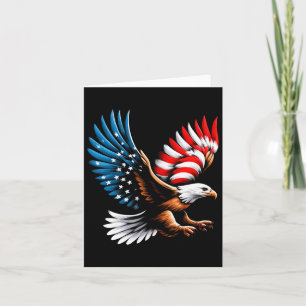 Tarjeta Águila Calva y Bandera Americana Patriótica 4 de J