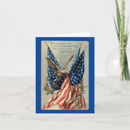 Tarjeta Águila De Vintage Con Bandera