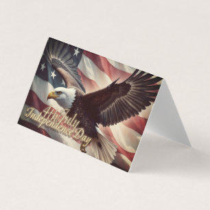 Tarjeta Águila del 4 de Julio con bandera americana