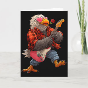 Tarjeta Águila linda tocando guitarra guitarrista animal V