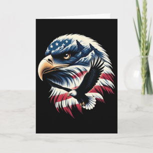 Tarjeta Águila Patriótica Bandera De Usa 4 De Julio Arte H