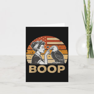 Tarjeta Águila Patriótica Boop 4 de Julio Chica Pin-Up Div