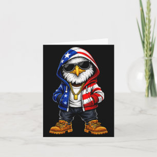 Tarjeta Águila Patriótica de EE. UU. Bandera Americana 4 d