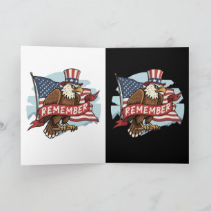 Tarjeta Águila Patriótica "Recuerda" Diseño de Bandera Ame