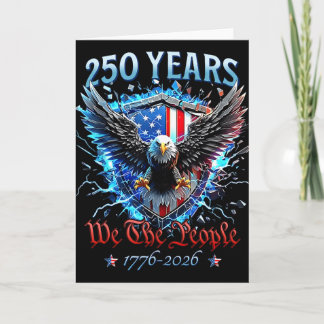 Tarjeta Águila Patriótica Y Bandera 250 Años 1776-2026 