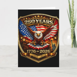 Tarjeta Águila Patriótica Y Bandera 250 Años 1776-2026 250