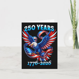 Tarjeta Águila patriótica y bandera 250 años 1776-2026 4º