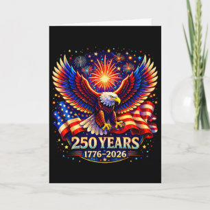 Tarjeta Águila Patriótica Y Bandera 250 Años 1776-2026 4º 