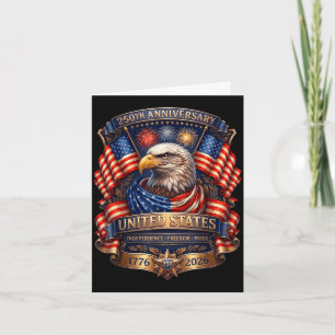 Tarjeta águila patriótica y bandera 250 años 1776-2026 4