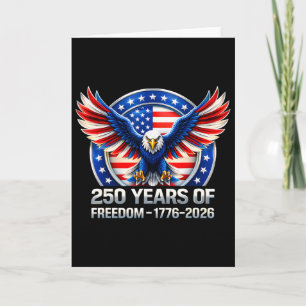 Tarjeta Águila Patriótica Y Bandera 250 Años 1776-2026 4 D