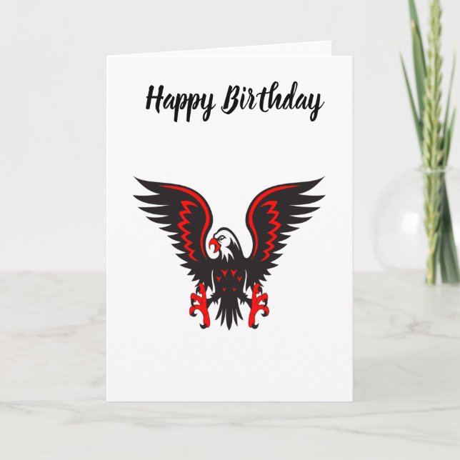 Tarjeta Águila roja y negra personalizado colorida (Anverso)