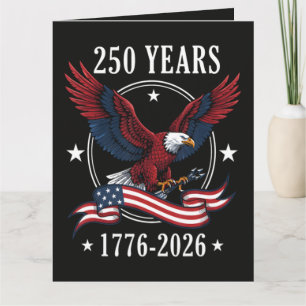 Tarjeta Águila y Bandera 250 Años 1776-2026 250º