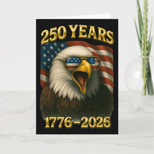 Tarjeta Águila y Bandera 250 Años 1776-2026 Cumpleaños 250