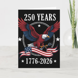 Tarjeta Águila y Bandera 250 Años 1776-2026 Cumpleaños 250