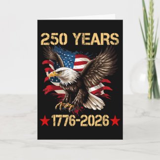 Tarjeta Águila y bandera 250 años 1776-2026 cumpleaños 250