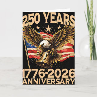 Tarjeta Águila y bandera 250 años de América 1776-2026 250