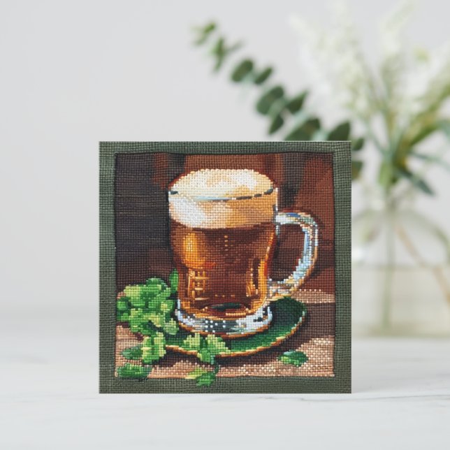 Tarjeta aguja de cerveza irlandesa (Anverso de pie)