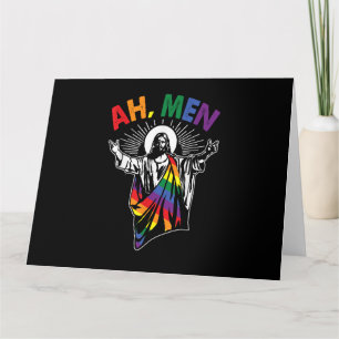 Tarjeta Ah Hombres Divertidos LGBT Orgullo Gay Jesús Bande