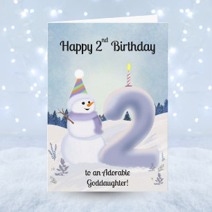 Tarjeta Ahijada Feliz cumpleaños número 2 Construyendo un 