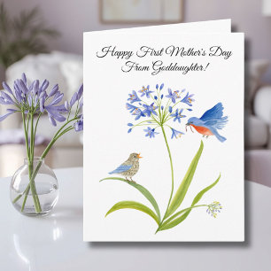 Tarjeta Ahijada Feliz Primer Día de la Madre Bluebird