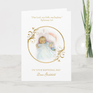 Tarjeta Ahijado Bautizo Niño Varón Bendición