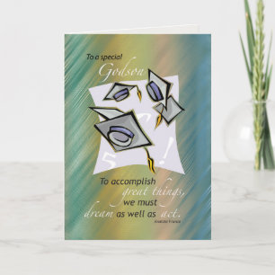 Tarjeta Ahijado, gorras en aire, enhorabuena GR de la