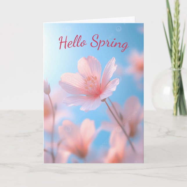 Tarjeta Ahmet Hands Hello Spring Beautiful Greeting Card  (Anverso)