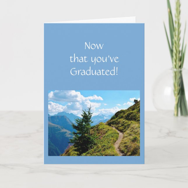 Tarjeta Ahora que te has graduado en la cima del mundo (Anverso)