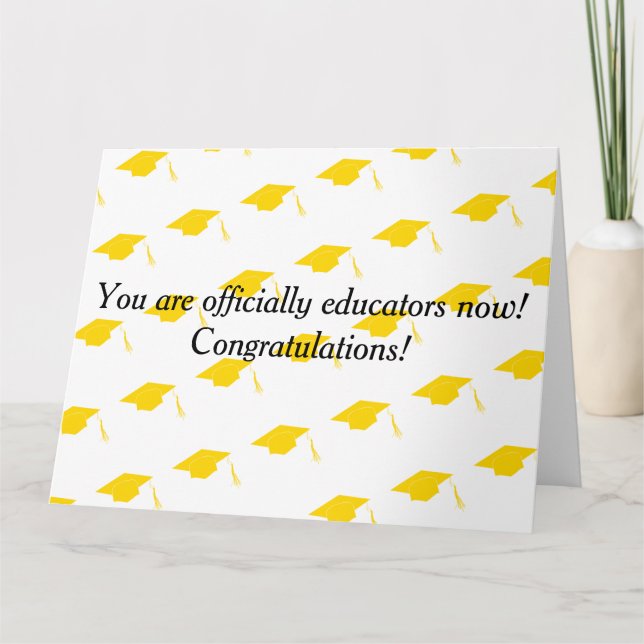 Tarjeta Ahora son educadores oficiales Felicidades (Anverso)