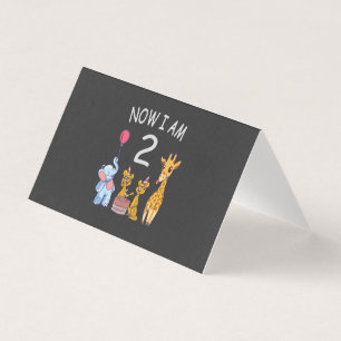 Tarjeta Ahora tengo 2 años Cumpleaños 2 en el zoológico be