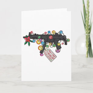 Tarjeta Ahora tengo una luz de Navidad de ametralladora