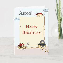 Tarjeta Ahoy Bird Pirate Theme Birthday Greeting