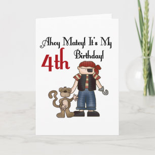 Tarjeta Ahoy Matey Pirate 4th Birthday Tshirts and Gifts