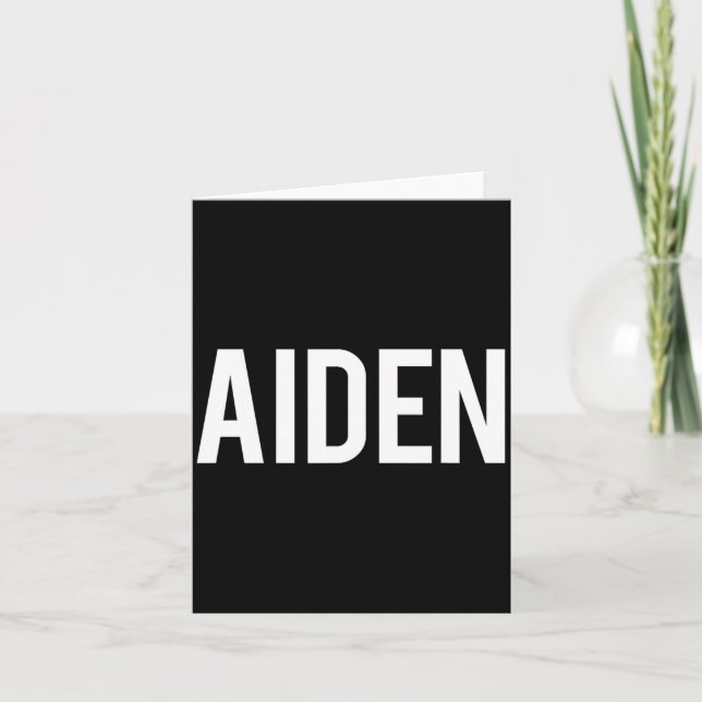 Tarjeta Aiden - Cool New Funny Name Fan Gift Tee  (Anverso)