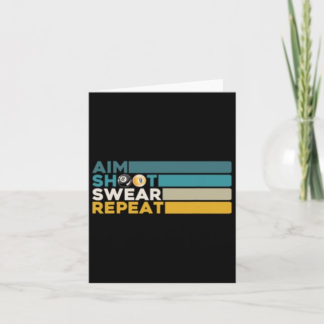 Tarjeta Aim Shoot Swear Repeat Pool Billiards Player Snook (Anverso)