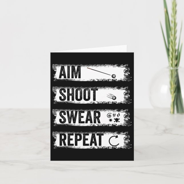Tarjeta Aim Shoot Swear Repetir Funny Billiards 8 ball Poo (Anverso)